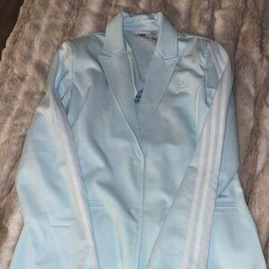 Adidas Sky Blue Blazer with White Stripes